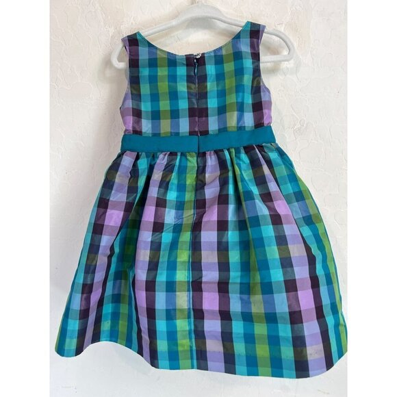 babyGap Toddler Girls 12-18 Months Purple Blue Green Plaid Check Dress - Picture 4 of 4